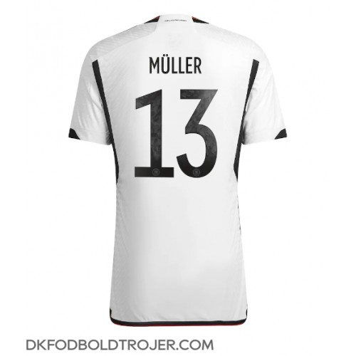 Billige Tyskland Thomas Muller #13 Hjemmebane Fodboldtrøjer VM 2022 Kortærmet
